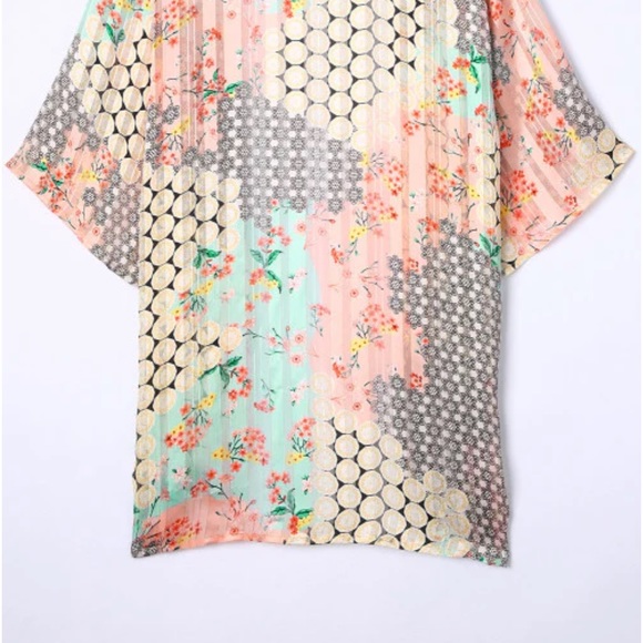 NEW•ZEN•0-14•ONE SIZE FLOWY KIMONO - Picture 9 of 13